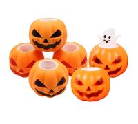 Bohue 6pcs Halloween Pumpkin Head Stress Ball Pumpkin Squeeze Cup Toys Stress Relief Sensory Toys Goodie Bag Stuffers Party Favors for Adults (Random Color)