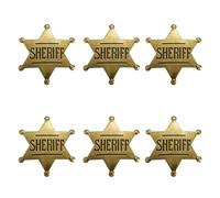 Bohue 6Pcs Sheriff Badge Copper Western Cowboy Badge Pin Brooch Western Police Vest Badge for Party Decoration Badge Gifts Cowboy Costume Accessories Hat Clothing