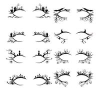 Bohue 8 Pairs Halloween Eyeliner Sticker Temporary Eye Tattoos Bat Spider Web Ghost Pumpkin Face Stickers for Eye for Halloween Party Cosplay Makeup Party Carnival
