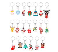 Bohue Christmas Keychains Cartoon Keychains Santa Claus Snowman Elk Christmas Tree Keychain Xmas DIY Decoration Christmas Cute Pendant for Key Bag (20)