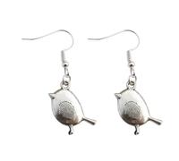 Bohue Cute Robin Dangle Earrings - Silver Robin Bird Earrings - Little Animal Jewelry for Women & Girls