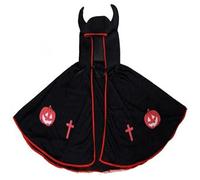 Bohue Halloween Devil Cloak Hooded Cape Devil Horns Cloak for Kids or Adults Halloween Fancy Dress Costume for Masquerade Halloween Christmas Cosplay Party (Black)