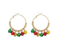 Bohue Jingle Bells Big Hoop Earrings Tinkle Bell Tassel Hoop Huggie Earring Cute Ornament Dangle Drop Earrings Christmas Holiday Party Favors for Women