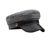 Bohue Retro Flat Top Cap Vintage Newsboy Cap Taxi Driver Theme Hat for Driver Costume Supplies (Grey)