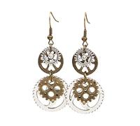 Bohue Steampunk Earrings Vintage Clockwork Dangle Earrings Clock Gears Pendant Earrings Steampunk Costume for Masquerade Cosplay Party Jewelry