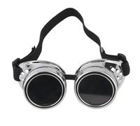 Bohue Steampunk Goggles Vintage Glasses Gothic Halloween Cosplay Sunglasses Dress-Up Accessories Party Eyewear for Men Women (Silver)