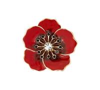 Bohue Vintage Poppy Red Rhinestones Flower Brooches Remembrance Day Breastpins Women Enamel Poppy Brooch Memorial Day Jewellery for Women