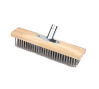 Bohue Wire Broom Brush Stainless Steel Wire Broom Floor Scrub Bristles Scrubber Garden Broom for Cleaning Block Paving