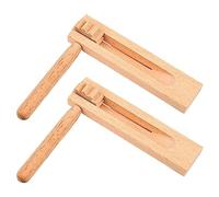 Bohue Wooden Spinning Ratchet Orff Percussion Instrument Handheld Noisemakers Educational Toy for Kids (2)
