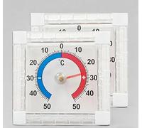 BOHUIMYI 2 Pack Self-Adhesive Window Door Thermometers, Weatherproof Outdoor Thermometer with Accurate 0-50°C Reading, Glass-Style Display for Home Garden Patio Indoor Outdoor Use