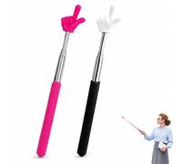 BOHUIMYI 2 Pack Telescopic Teacher Pointers, Extendable from 21cm to 68cm Retractable Finger Pointer Sticks, Presentation Pointers for Classroom Lecture Office (Pink + Black)