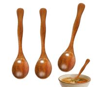 BOHUIMYI 3 PCS Premium Natural Wooden Spoons Set, Small Eco-Friendly Kitchen Utensils for Cooking Baking Serving, Versatile Tea Honey Coffee Condiment Spoons