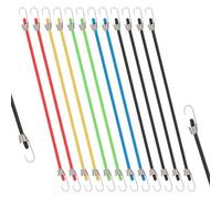 BOHUIZ 12 Pack Mini Bungee Cords With Hooks, 25cm/ 10 Inch Heavy Duty Adjustable Short Bungee Cord Multicolor Rubber Stretchy Small Bungees Cords for Outdoor Camping Tent Bike Car RV Ornaments