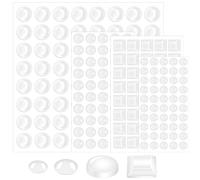 BOHUIZ 204Pcs Adhesive Bumper Pads Clear Rubber Feet, Clear Furniture Buffer Pads Cupboard Door Stoppers for Drawers, Glass Tops, Cupboard, Picture Frames, Cutting Boards(4 Sizes)
