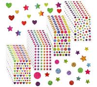 BOHUIZ 2540 Pcs Star Stickers, 10 Assorted Colorful Reward Sticker 1.5cm Holographic Rainbow Stickers, Glitter Sparkly Sticker for Reward Chart Teachers Calendar Students Classroom Office