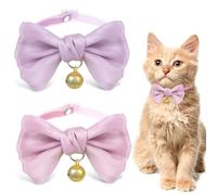 BOHUIZ 2Pcs Cat Collar Bow Tie Breakaway, Cat Collar with Bells Adjustable Safety Collars Soft and Cute Bowtie Collar for Kitten Puppy and Small Pets