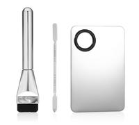 BOHUIZ 3 Pcs Make Up Spatula Tool with Makeup Mixing Palette, Foundation Spatula, Makeup Brush, Makeup Palette Tray for Women Girl Reusable Beauty Tools for Facial Cosmetic, Nail Art, Pigment Blending