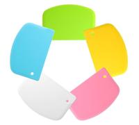 BOHUIZ 5 Pack Dough Scraper, Hard Bench Scraper, Flexible Plastic Scrapers, Multi-Purpose Kitchen Bench Scrapers, Kitchen Pastry Cutter Tool for Bread Dough Pastry Pizza Baking Cake (Multicolor)