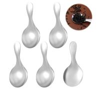 BOHUIZ 5 PCS Mini Scoops Short Handle Spoons, Silver Stainless Spoons for Canisters Small Round Spoon Small Coffee Scoops Candy Scoops for Salt Sugar Condiments Tea Desserts Coffee(Silver)