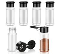 BOHUIZ 6 Pack 3 Oz Spice Jars with Shaker Lids, Plastic Clear Seasoning Containers Round Empty Spice Bottles Seasoning Bottles for Storing Spice, Peppers, and Salt