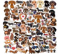 BOHUIZ 60 Pcs Cute Dachshund Dog Stickers for Scrapbook, Waterproof Sausage Pet Dogs Stickers PVC Dog Sticker for Water Bottles Vinyl Decals for Scrapbook Bike Luggage Computer Laptop Skateboard Phone