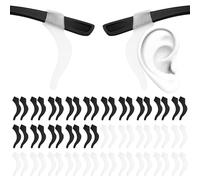 BOHUIZ 60Pcs Silicone Eyeglass Ear Cushions, Stop Glasses Slipping Down Nose Grips Comfortable Eyeglass Ear Hook Sleeve Glasses Accessories for Glasses, Sunglasses, Reading Glasses(White+Black)