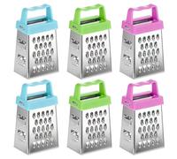 BOHUIZ 6Pcs Mini Cheese Grater, Stainless Steel Professional Box Grater Efficient Kitchen Small Gadget for Grating Garlic Ginger Vegetable Chocolate Parmesan