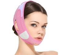 BOHUIZ Adjustable V-Line Lifting ChinStrap, V-Line Mask, Chin Strap for Sleeping, Reusable Face Strap for Women and Men Shaped Face Mask for Sagging(Pink)