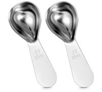 BOHUIZ Coffee Scoop 2 Tablespoon Measuring Spoons, 2pcs 30ml Short Handle Stainless Steel Coffee Spoon Fits into Canisters for Ground Coffee Protein Powder Sugar Cereal.(30ml)