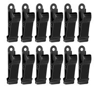 BOHUIZ Metal Black Mini Clamps, 12Pcs Mini Alligator Clips Spring Clamp 0.7 Inch Crocodile Alligator Clip for Home, Office, Clothes, Photos, Curtains, Wires, Photo, and Snacks Paper