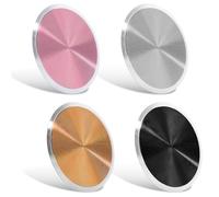 BOHUIZ Metal Plates Replacement for Magnetic Car Mount, 4 Pack Round Patch of Magnetic Cell Phone Mount, Universal Phone Circular Metal Disc with Strong Adhesive Circular Cell Phone Holder Stickers