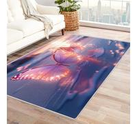 BOHUO 3D Area Rug for Living Room ocean carpet Seaside Non-Slip Floor Mat Decorative for Home/Bathroom/Kitchen/Indoor carpet(Pink)-180x240cm