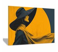 BOHUO African American Black Women Canvas Wall Art Boho Posters Prints Paintings for Home Living Room Bedroom Decoration(Yellow 40)-80x110cm Framed
