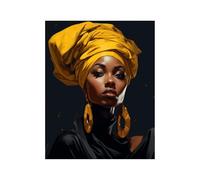 BOHUO African American Women Canvas Wall Art Minimalism Pictures Art Prints for Nordic Minimalist Room Bedroom Wall Decor(Yellow 16)-60x80cm Unframed