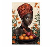 BOHUO African Woman Canvas Wall Decor American Black Women Wall Art Abstract Elegance Posters Prints Paintings for Home Living Room Bedroom Decoration(Green 20)-50x70cm Unframed