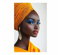 BOHUO African Women Canvas Wall Art Vintage African American Minimalist Posters Wall Decor Pictures for Home Living Room Bathroom Decoration(Grey 39)-50x70cm Unframed