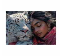 BOHUO Animal Contemporary Wall Art Canvas Modern Woman Painting Prints for Bedroom, Artwork Picture Wall Decor(Red 42)-70x100cm Unframed