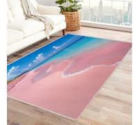 BOHUO Area Rugs 3D Home ocean beachStyle Abstract Seaside Home Decor Washable Area Rugs for Entryway Bedroom Living Room Laundry Room Indoor carpet(Pink 11)-180x270cm