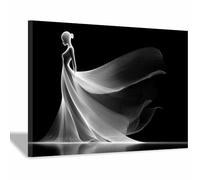 BOHUO Black Woman Canvas Wall Art African American Women Boho Painting Modern Wall Decor Posters Print Artwork for Living Room Home Decoration(Black and White 43)-70x100cm Framed