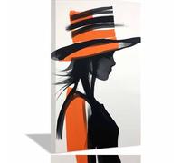 BOHUO Black Women Wall Art African American Women Canvas Wall Art Bohemian Modern Seascape Canvas Prints Seaview Landscape Artwork for Home Office Decorations(Black and White)-30x45cm Framed