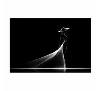 BOHUO Black Women Wall Art African American Women Canvas Wall Art Boho Portrait Decor Picture Living Room Bathroom Office Decoration(Black and White 42)-70x100cm Unframed