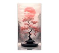 BOHUO Large Canvas Prints Colorful Tree of Life Canvas Wall Art Ink painting Modern Large Panoramic Landscape Artwork for Living Room Bedroom Bathroom Office Home Decor(Pink 75)-60x120cm Unframed