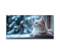 BOHUO Modern Landscape Poster Winter Painting Canvas Snow Scene Posters Painting Artwork for Bedroom Living Room Nursery Decor(Blue 21)-70x140cm Unframed