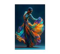 BOHUO Retro Style African American Canvas Wall Art Painting Black Woman Modern Abstract Painting Living Room Bedroom Bathroom Home Decoration(Purple 37)-50x70cm Unframed