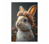 BOHUO Spring Easter Bunny Wall Art Canvas Prints Wreaths Rabbit Painting Wall Art Decoration for Office Bedroom Room Living Decor(Pink 91)-20x30cm Unframed
