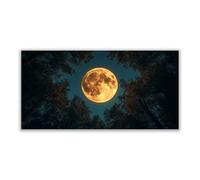 BOHUO Tree of Life Canvas Wall Art Abstract Forest Moon Modern Large Panoramic Landscape Artwork for Living Room Bedroom Bathroom Office Home Decor(Gold 15)-40x80cm Unframed