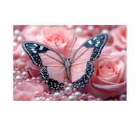 BOHUO Wildflower Canvas Wall Art Nature Floral Picture for Bedroom Minimalist Abstract Florals Landscape Picture Textured Painting Artwork Large for Living Room(Pink 46)-80x110cm Unframed