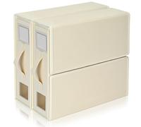 Boic 2 Pack Bed Sheet Organiser Folding Storage, Bedding Storage Box Linen Storage Box, Linen Closet Organisers For Blanket, Duvet Cover Set, Bed Sheet Set (Beige)