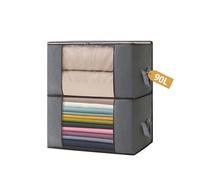 Boic 2 Pack Clothes Storage Bags, 90l Large Storage Bags With Zips, Storage Boxes With Lids Wardrobe Storage Organiser Boxes For Comforters, Clothes, Blankets, Bedding