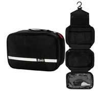 Boic Hanging Toiletry Bag Mens, Large Mens Washbag Waterproof, Foldable Portable Travel Wash Bag for Men Women Wash Bags for Men with 4 Compartments for Business Trip, Gym and Vacation (Black)